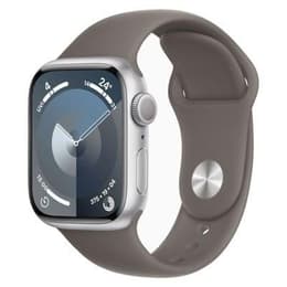 Apple Watch Series 9 (2023) GPS + Mobilnät 41 mm - Aluminium Silver - Sportband Grå