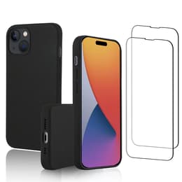 Skal iPhone 15 och 2 st skärmskydd - Silikon - Svart