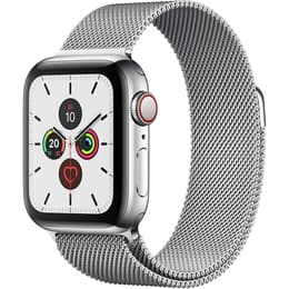 Apple Watch (Series 5) 2019 GPS + Mobilnät 40 - Rostfritt stål Silver - Milanese Silver