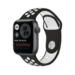 Apple Watch (Series 6) 2020 GPS + Mobilnät 44 - Aluminium Grå utrymme - Nike Sport band Svart/Vit