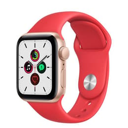 Apple Watch (Series 4) 2018 GPS 44 - Aluminium Guld - Sport-loop Röd