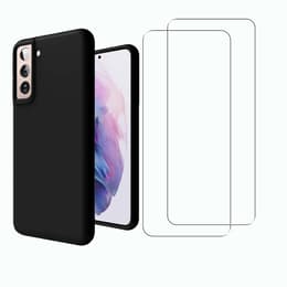 Skal Galaxy S21 FE 5G och 2 st skärmskydd - Silikon - Svart