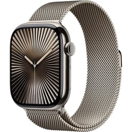 Apple Watch Series 10 (2024) GPS + Mobilnät 46 mm - Titan naturligt - Milanese loop Svart