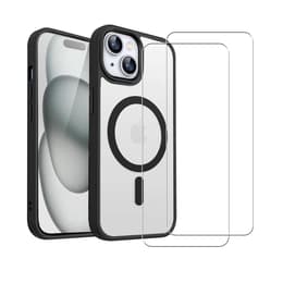 Skal iPhone 15 och 2 st skärmskydd - TPU - Genomskinlig