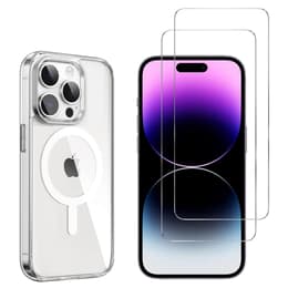 Skal iPhone 15 Pro och 2 st skärmskydd - TPU - Genomskinlig