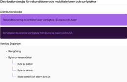 A breakdown of where smartphones and tablets are sourced and repaired.