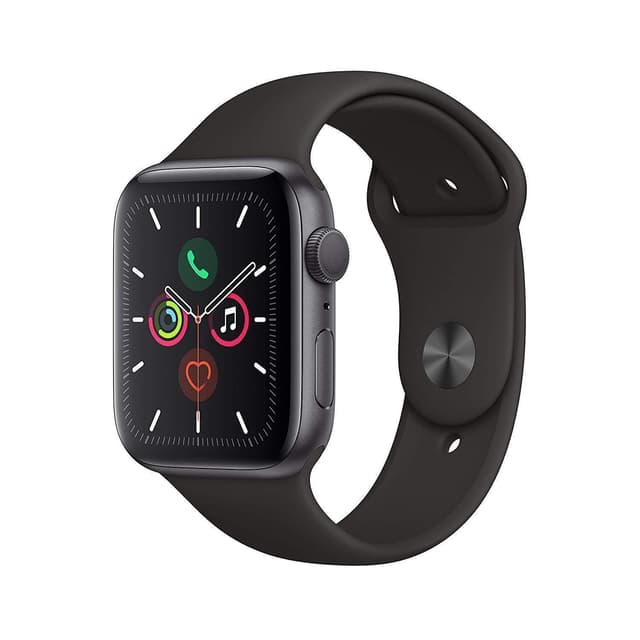 Apple Watch (Series 5) GPS 44 - Aluminium Grå utrymme - Sportband Svart