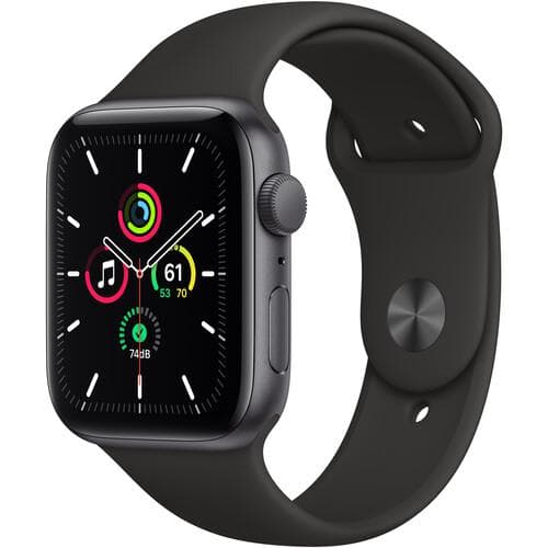 Apple Watch (Series SE) GPS 44 - Aluminium Grå utrymme - Sportband Svart