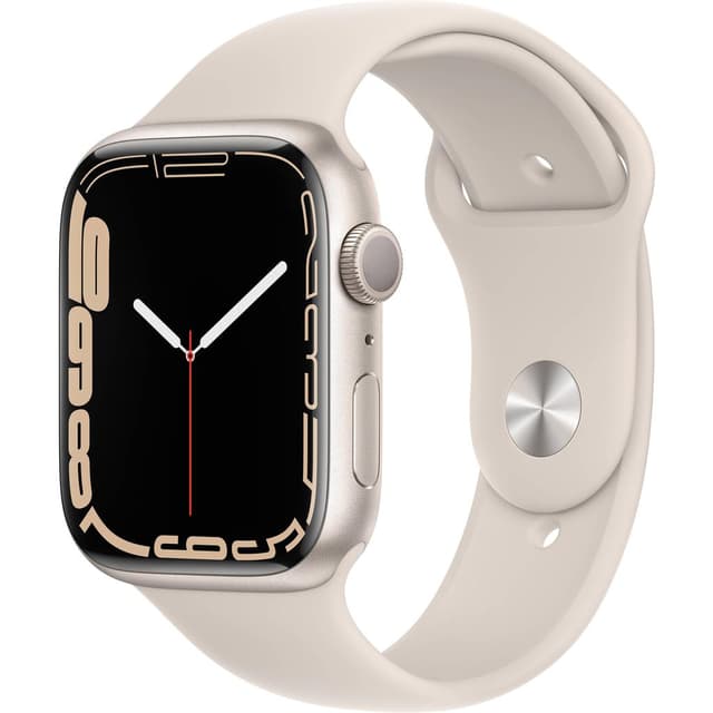 Apple Watch (Series 7) GPS 45 - Aluminium Stjärnglans - Sport loop