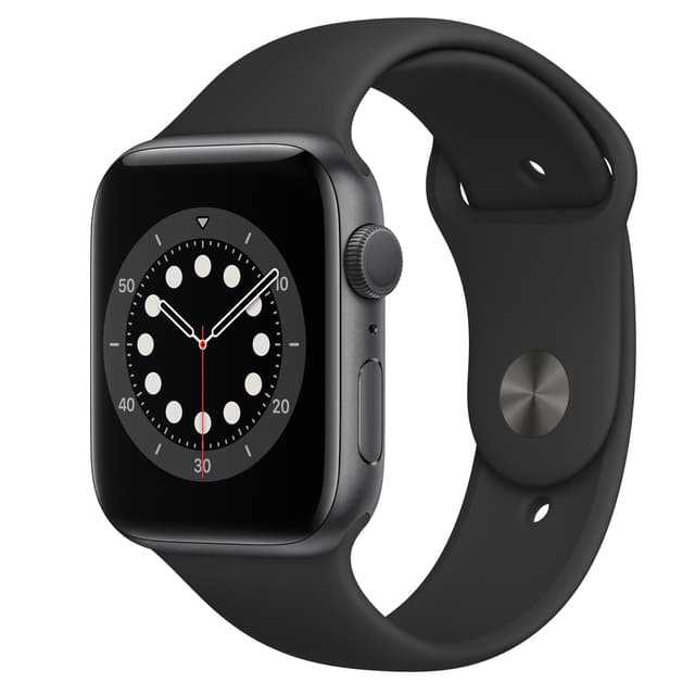 Apple Watch (Series 6) GPS 44 - Aluminium Grå utrymme - Sportband Svart